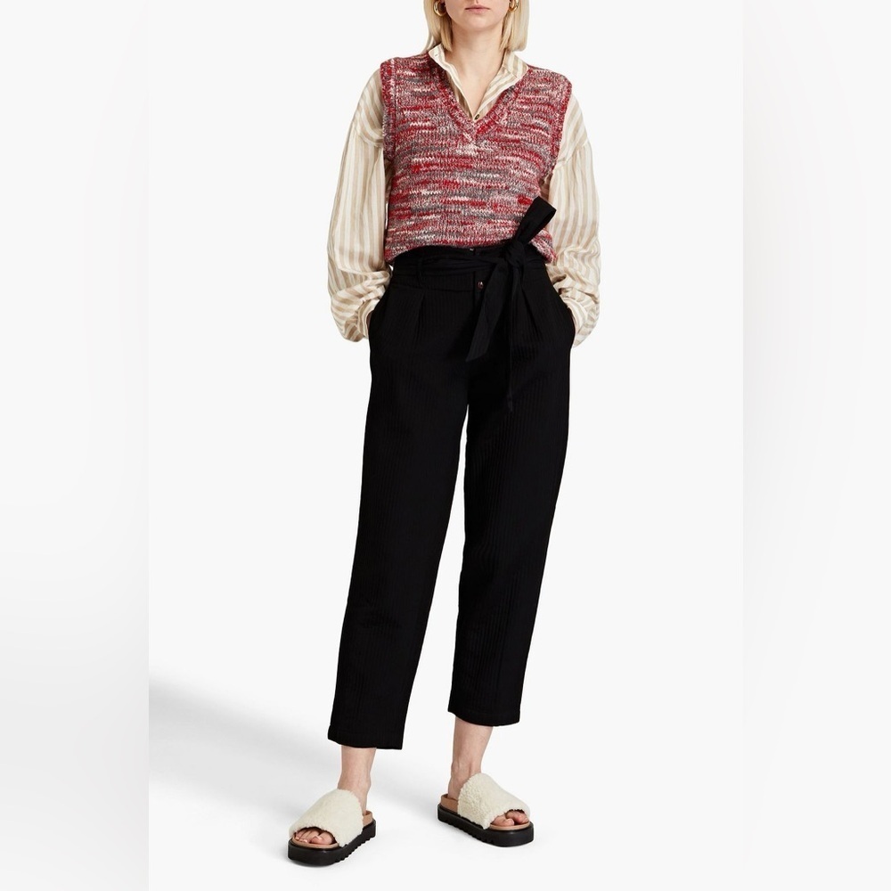 Antik Batik Bianca Belted Crepe De Chine Tapered Pants Size Small 38